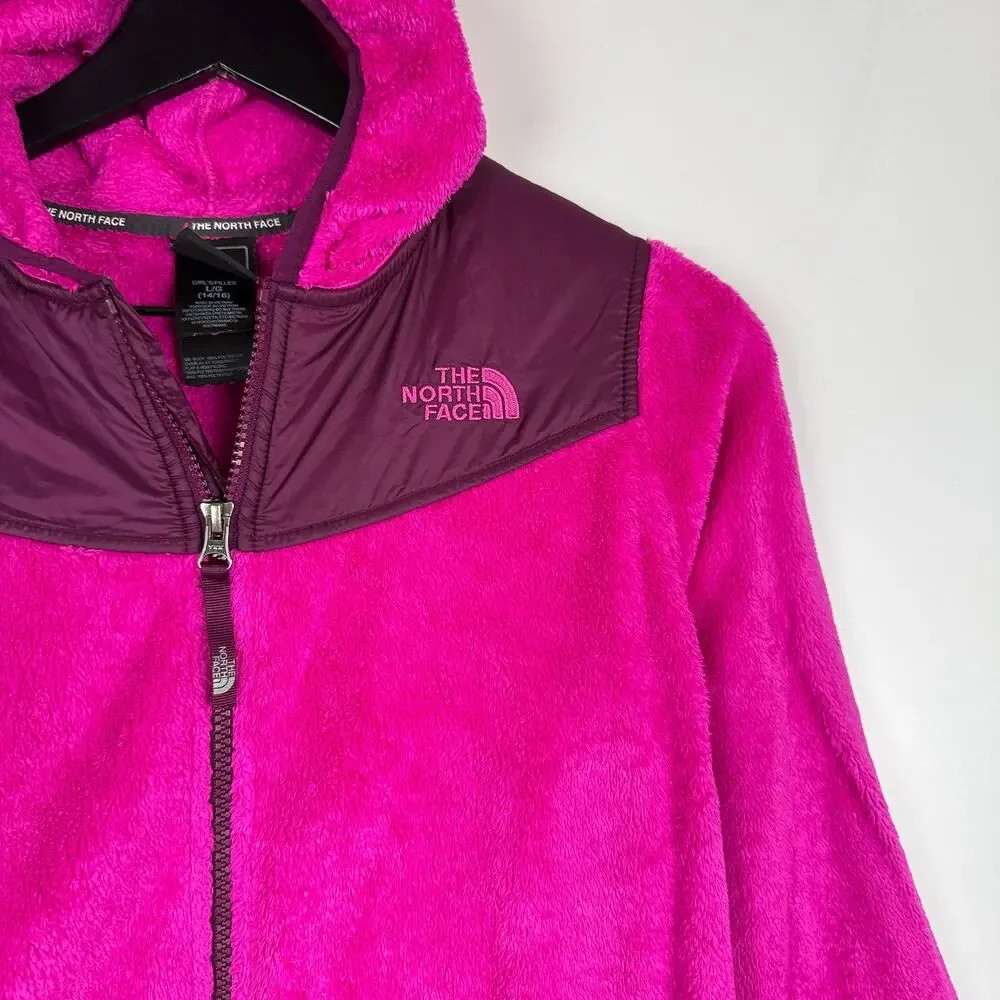 The North Face Girls Oso Fleece Jacket Fuchsia Pink Plush - L 14 16